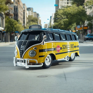 اسباب بازی ماشین فلزی فولکس اتوبوس مدرسه دودزا School Bus_اسباب بازی